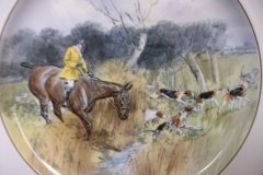 W.T. COPELAND LIONEL EDWARDS FOX HUNT- #3  "GOING TO A HALLOA"   7 1/2"  DISPLAY PLATE .... http://jaapiesfinechinastore.com
