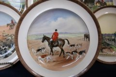 W.T. COPELAND LIONEL EDWARDS FOX HUNT- #4  "A CHECK"   7 1/2"  DISPLAY PLATE .... http://jaapiesfinechinastore.com