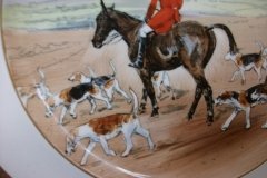 W.T. COPELAND LIONEL EDWARDS FOX HUNT- #4  "A CHECK"   7 1/2"  DISPLAY PLATE .... http://jaapiesfinechinastore.com