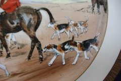 W.T. COPELAND LIONEL EDWARDS FOX HUNT- #4  "A CHECK"   7 1/2"  DISPLAY PLATE .... http://jaapiesfinechinastore.com
