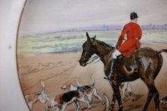 W.T. COPELAND LIONEL EDWARDS FOX HUNT- #4  "A CHECK"   7 1/2"  DISPLAY PLATE .... http://jaapiesfinechinastore.com