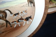 W.T. COPELAND LIONEL EDWARDS FOX HUNT- #4  "A CHECK"   7 1/2"  DISPLAY PLATE .... http://jaapiesfinechinastore.com