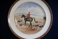 W.T. COPELAND LIONEL EDWARDS FOX HUNT- #4  "A CHECK"   7 1/2"  DISPLAY PLATE .... http://jaapiesfinechinastore.com