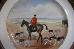 W.T. COPELAND LIONEL EDWARDS FOX HUNT- #4  "A CHECK"   7 1/2"  DISPLAY PLATE .... http://jaapiesfinechinastore.com