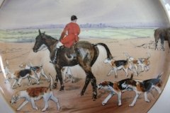 W.T. COPELAND LIONEL EDWARDS FOX HUNT- #4  "A CHECK"   7 1/2"  DISPLAY PLATE .... http://jaapiesfinechinastore.com