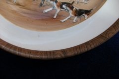 W.T. COPELAND LIONEL EDWARDS FOX HUNT- #4  "A CHECK"   7 1/2"  DISPLAY PLATE .... http://jaapiesfinechinastore.com