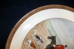 W.T. COPELAND LIONEL EDWARDS FOX HUNT- #4  "A CHECK"   7 1/2"  DISPLAY PLATE .... http://jaapiesfinechinastore.com