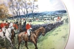 W.T. COPELAND LIONEL EDWARDS FOX HUNT- #5  "OFF TO DRAW"   7 1/2"  DISPLAY PLATE .... http://jaapiesfinechinastore.com