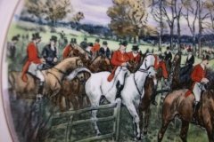 W.T. COPELAND LIONEL EDWARDS FOX HUNT- #5  "OFF TO DRAW"   7 1/2"  DISPLAY PLATE .... http://jaapiesfinechinastore.com