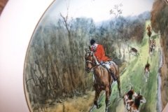 W.T. COPELAND LIONEL EDWARDS FOX HUNT- #6  "THE FIND"   7 1/2"  DISPLAY PLATE .... http://jaapiesfinechinastore.com