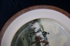 W.T. COPELAND LIONEL EDWARDS FOX HUNT- #8  "GONE TO GROUND"   7 1/2"  DISPLAY PLATE .... http://jaapiesfinechinastore.com