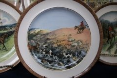 W.T. COPELAND LIONEL EDWARDS FOX HUNT- #9  "STAG AT BAY"   7 1/2"  DISPLAY PLATE .... http://jaapiesfinechinastore.com