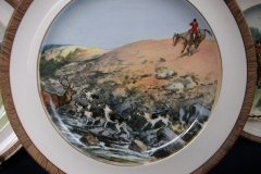 W.T. COPELAND LIONEL EDWARDS FOX HUNT- #9  "STAG AT BAY"   7 1/2"  DISPLAY PLATE .... http://jaapiesfinechinastore.com