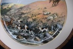 W.T. COPELAND LIONEL EDWARDS FOX HUNT- #9  "STAG AT BAY"   7 1/2"  DISPLAY PLATE .... http://jaapiesfinechinastore.com