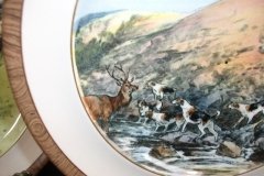 W.T. COPELAND LIONEL EDWARDS FOX HUNT- #9  "STAG AT BAY"   7 1/2"  DISPLAY PLATE .... http://jaapiesfinechinastore.com