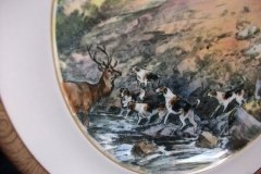 W.T. COPELAND LIONEL EDWARDS FOX HUNT- #9  "STAG AT BAY"   7 1/2"  DISPLAY PLATE .... http://jaapiesfinechinastore.com