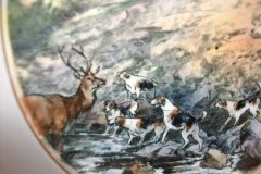 W.T. COPELAND LIONEL EDWARDS FOX HUNT- #9  "STAG AT BAY"   7 1/2"  DISPLAY PLATE .... http://jaapiesfinechinastore.com