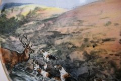 W.T. COPELAND LIONEL EDWARDS FOX HUNT- #9  "STAG AT BAY"   7 1/2"  DISPLAY PLATE .... http://jaapiesfinechinastore.com