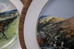 W.T. COPELAND LIONEL EDWARDS FOX HUNT- #9  "STAG AT BAY"   7 1/2"  DISPLAY PLATE .... http://jaapiesfinechinastore.com