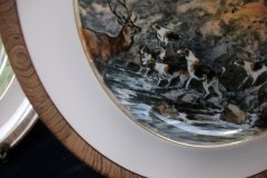 W.T. COPELAND LIONEL EDWARDS FOX HUNT- #9  "STAG AT BAY"   7 1/2"  DISPLAY PLATE .... http://jaapiesfinechinastore.com