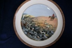 W.T. COPELAND LIONEL EDWARDS FOX HUNT- #9  "STAG AT BAY"   7 1/2"  DISPLAY PLATE .... http://jaapiesfinechinastore.com