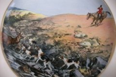 W.T. COPELAND LIONEL EDWARDS FOX HUNT- #9  "STAG AT BAY"   7 1/2"  DISPLAY PLATE .... http://jaapiesfinechinastore.com