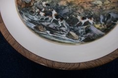 W.T. COPELAND LIONEL EDWARDS FOX HUNT- #9  "STAG AT BAY"   7 1/2"  DISPLAY PLATE .... http://jaapiesfinechinastore.com