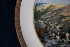 W.T. COPELAND LIONEL EDWARDS FOX HUNT- #9  "STAG AT BAY"   7 1/2"  DISPLAY PLATE .... http://jaapiesfinechinastore.com