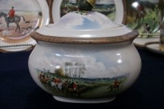 W.T. COPELAND LIONEL EDWARDS FOX HUNT-  SUGAR BOWL "OFF TO DRAW"  &  "DRAWING THE DINGLE",  LID  "FULL CRY"   .... http://jaapiesfinechinastore.com