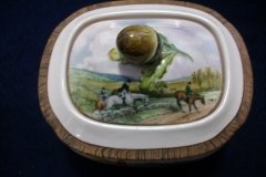 W.T. COPELAND LIONEL EDWARDS FOX HUNT-  SUGAR BOWL "OFF TO DRAW"  &  "DRAWING THE DINGLE",  LID  "FULL CRY"   .... http://jaapiesfinechinastore.com