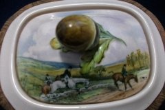 W.T. COPELAND LIONEL EDWARDS FOX HUNT-  SUGAR BOWL "OFF TO DRAW"  &  "DRAWING THE DINGLE",  LID  "FULL CRY"   .... http://jaapiesfinechinastore.com