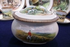 W.T. COPELAND LIONEL EDWARDS FOX HUNT-  SUGAR BOWL "OFF TO DRAW"  &  "DRAWING THE DINGLE",  LID  "FULL CRY"   .... http://jaapiesfinechinastore.com
