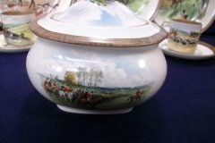W.T. COPELAND LIONEL EDWARDS FOX HUNT-  SUGAR BOWL "OFF TO DRAW"  &  "DRAWING THE DINGLE",  LID  "FULL CRY"   .... http://jaapiesfinechinastore.com