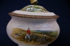 W.T. COPELAND LIONEL EDWARDS FOX HUNT-  SUGAR BOWL "OFF TO DRAW"  &  "DRAWING THE DINGLE",  LID  "FULL CRY"   .... http://jaapiesfinechinastore.com