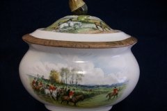 W.T. COPELAND LIONEL EDWARDS FOX HUNT-  SUGAR BOWL "OFF TO DRAW"  &  "DRAWING THE DINGLE",  LID  "FULL CRY"   .... http://jaapiesfinechinastore.com