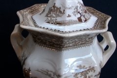 G. PHILLIPS MARINO BROWN- COVERED SUGAR BOWL  .....   http://jaapiesfinechinastore.com