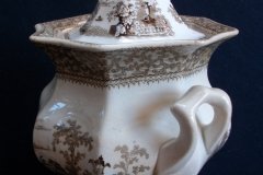 G. PHILLIPS MARINO BROWN- COVERED SUGAR BOWL  .....   http://jaapiesfinechinastore.com