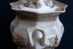 G. PHILLIPS MARINO BROWN- COVERED SUGAR BOWL  .....   http://jaapiesfinechinastore.com