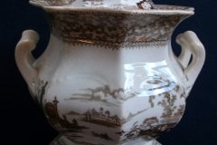 G. PHILLIPS MARINO BROWN- COVERED SUGAR BOWL  .....   http://jaapiesfinechinastore.com