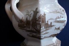 G. PHILLIPS MARINO BROWN- COVERED SUGAR BOWL  .....   http://jaapiesfinechinastore.com