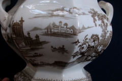 G. PHILLIPS MARINO BROWN- COVERED SUGAR BOWL  .....   https://www.jaapiesfinechinastore.com