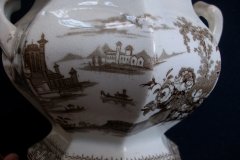G. PHILLIPS MARINO BROWN- COVERED SUGAR BOWL  .....   http://jaapiesfinechinastore.com