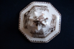 G. PHILLIPS MARINO BROWN- COVERED SUGAR BOWL  .....   https://www.jaapiesfinechinastore.com