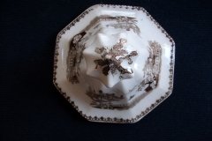G. PHILLIPS MARINO BROWN- COVERED SUGAR BOWL  .....   http://jaapiesfinechinastore.com