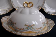 HAVILAND #24241 RIBBON BOW & BOUGH-  COVERED BUTTER DISH  .....   http://jaapiesfinechinastore.com