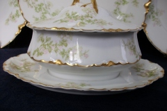 HAVILAND APPLE BLOSSOM SCH 61L-  COVERED GRAVY BOAT WITH ATTACHED UNDERPLATE ..... https://www.jaapiesfinechinastore.com