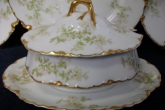 HAVILAND APPLE BLOSSOM SCH 61L-  COVERED GRAVY BOAT WITH ATTACHED UNDERPLATE ..... https://www.jaapiesfinechinastore.com