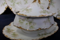 HAVILAND APPLE BLOSSOM SCH 61L-  COVERED GRAVY BOAT WITH ATTACHED UNDERPLATE ..... https://www.jaapiesfinechinastore.com