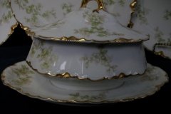 HAVILAND APPLE BLOSSOM SCH 61L-  COVERED GRAVY BOAT WITH ATTACHED UNDERPLATE ..... http://jaapiesfinechinastore.com