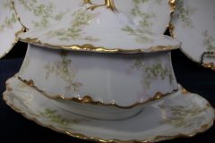HAVILAND APPLE BLOSSOM SCH 61L-  COVERED GRAVY BOAT WITH ATTACHED UNDERPLATE ..... http://jaapiesfinechinastore.com
